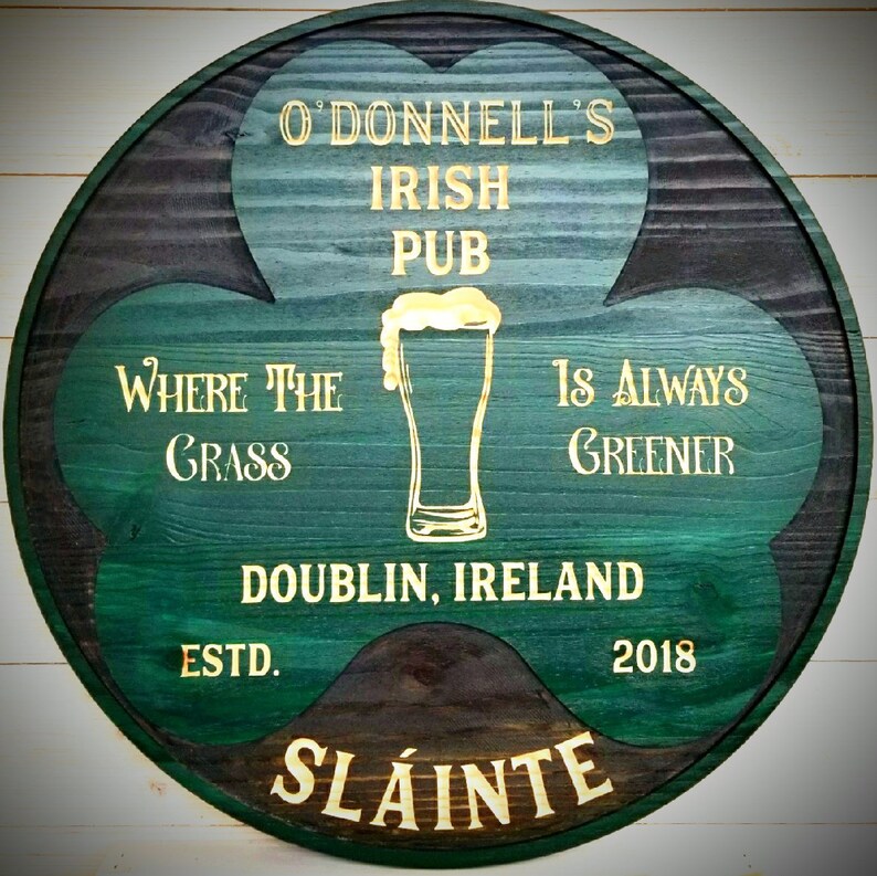 Irish Pub Sign Bar Sign Personalized Sign St. Patrick's Etsy