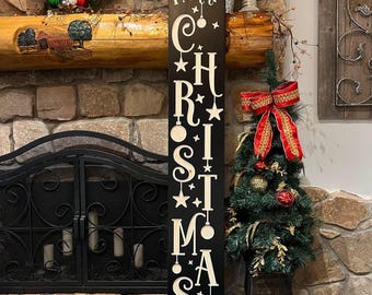 Merry Christmas Porch Sign: Carved Wood Holiday Decor