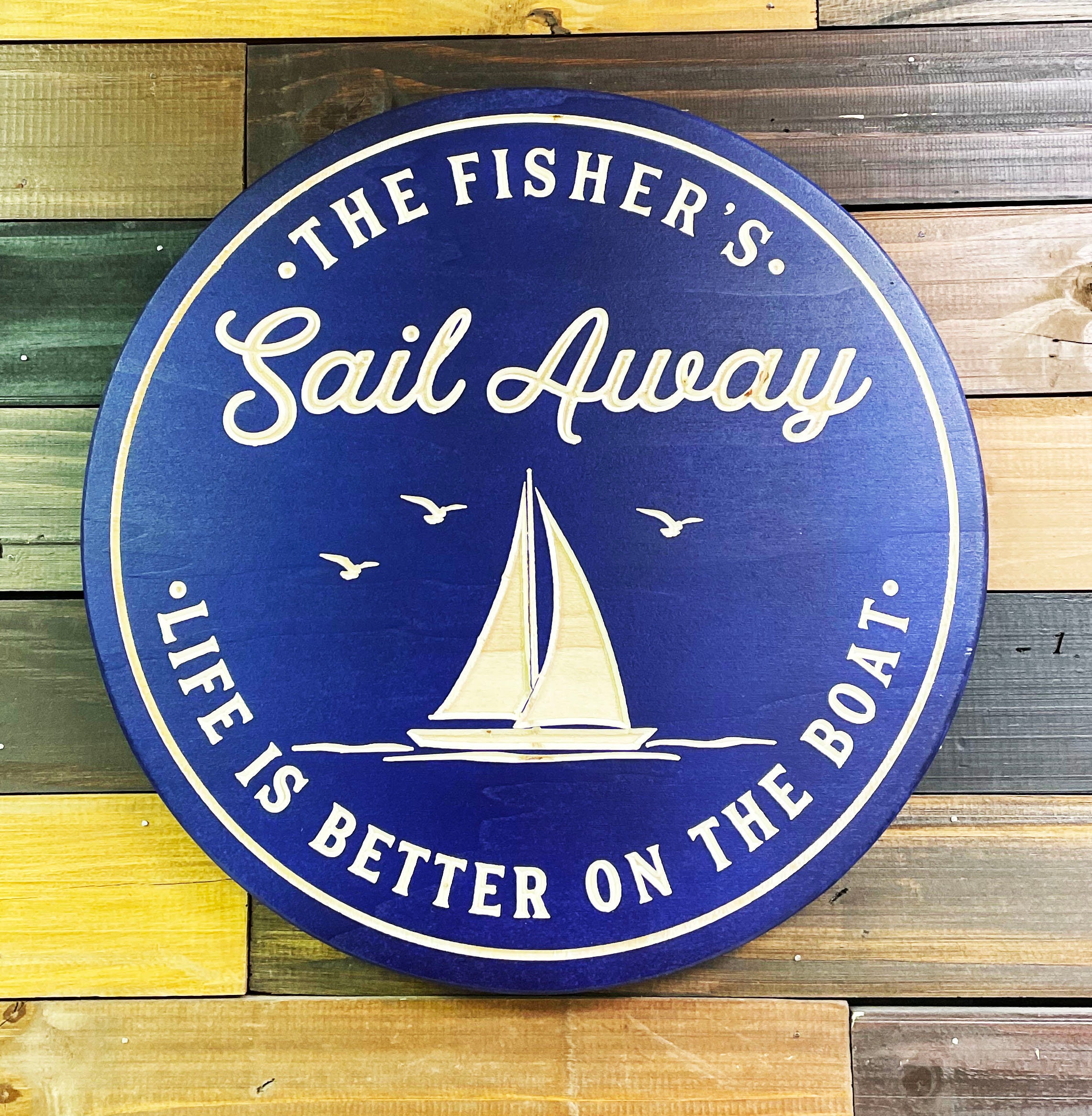 Sail Boat Sign Personalized Sign Carved Wood Signs Sail Etsy