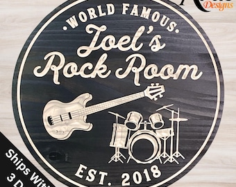 Band Sign, Music Sign, Drum Sign, Man Cave Sign, Personalized Music Sign, Rock Sign, Personalized Signs, Gifts for Men, Birthday Gift