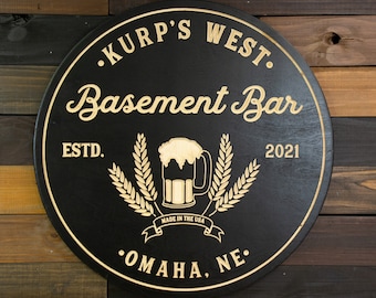 Bar Sign, Personalized Bar Sign, Tap Room, Man Cave Sign, Custom Bar Sign, Personalized Signs, , Basement Sign, Bar Decor,  Gift