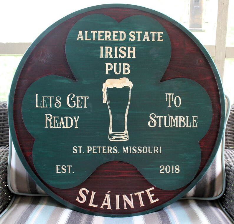 Irish Pub Sign Bar Sign Personalized Sign St. Patrick's Etsy