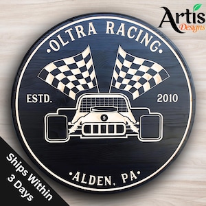 Personalized Racing Sign: Custom Car Decor, Man Cave Gift