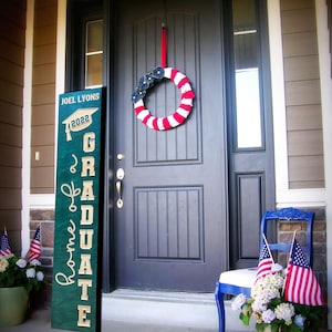 Home of a Graduate Sign, Front Porch Sign, Graduation Sign, Personalized Grad Signs Decor, Carved Signs, High School Graduation Signs