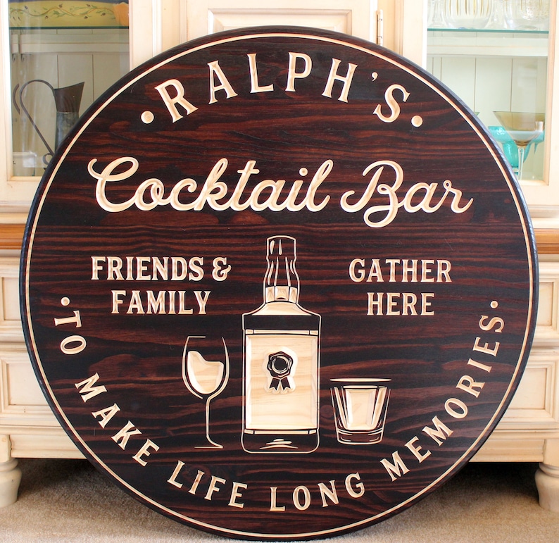 Custom Signs, Bar Signs, Personalized Signs, Basement Bar, Cocktail Bar, Home Bar, Man Cave, Bar Decor, Birthday Gift, Fathers Day Gift image 4