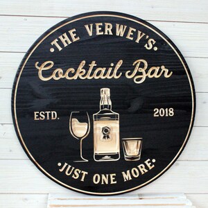 Custom Signs, Bar Signs, Personalized Signs, Basement Bar, Cocktail Bar, Home Bar, Man Cave, Bar Decor, Birthday Gift, Fathers Day Gift image 2