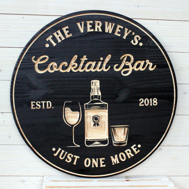 Custom Signs, Bar Signs, Personalized Signs, Basement Bar, Cocktail Bar, Home Bar, Man Cave, Bar Decor, Birthday Gift, Fathers Day Gift image 2