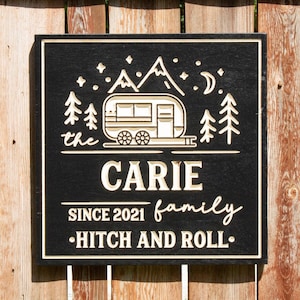 Personalized Camper Sign: Custom Carved RV Decor