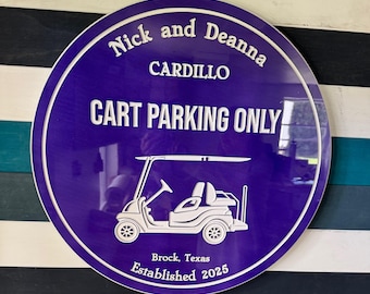 Personalized Golf Cart Sign: Weatherproof PVC Carved Decor