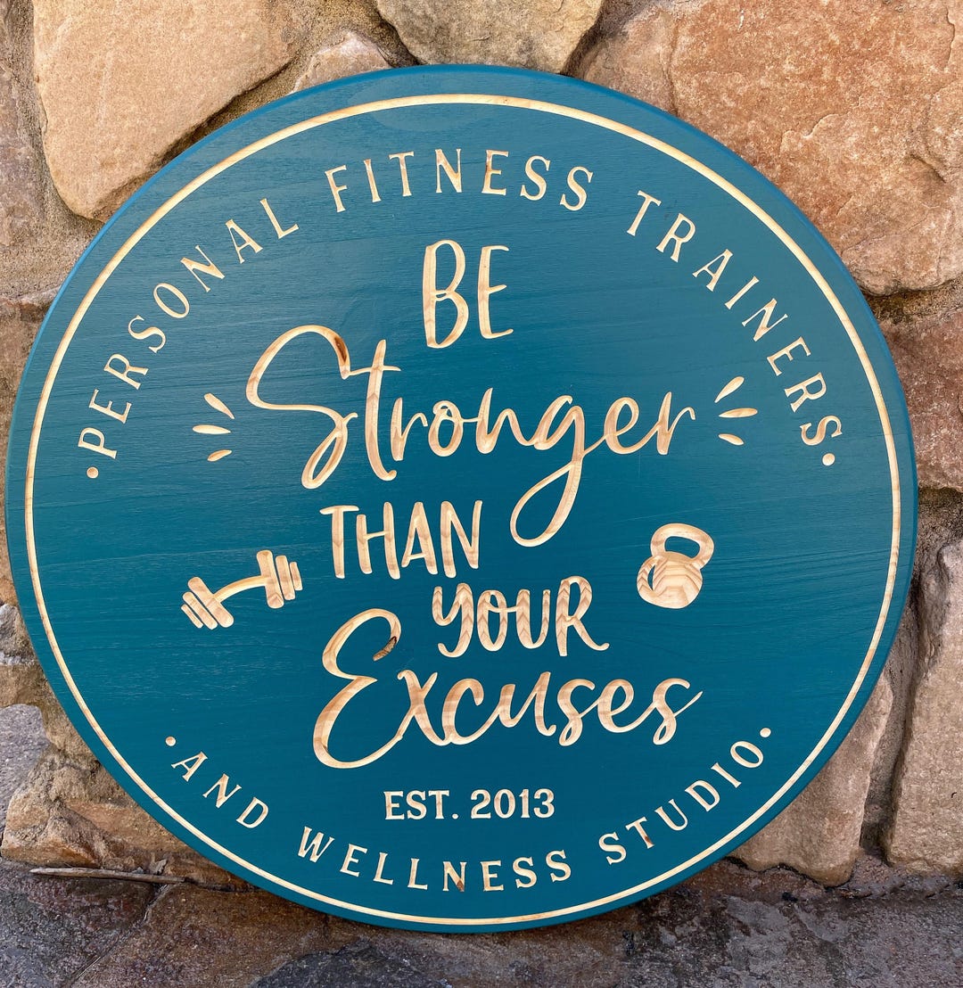 Personalized Home Gym Sign: Carved Wood or PVC, Workout Decor - Etsy