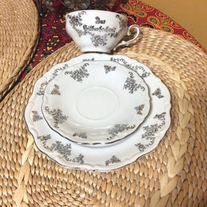 Bavaria Demitasse Tea Cup Saucer Set Platinum Trio Made In Germany