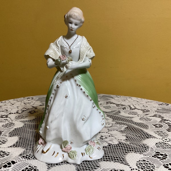 Victorian Romantic Stipo Dorohoi Lady Figurine 9 1/2”