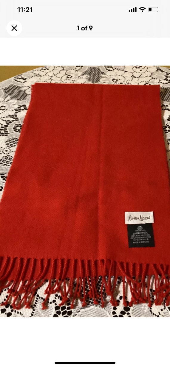 Neiman Marcus Vintage Lambswool Scarf Made in Scot