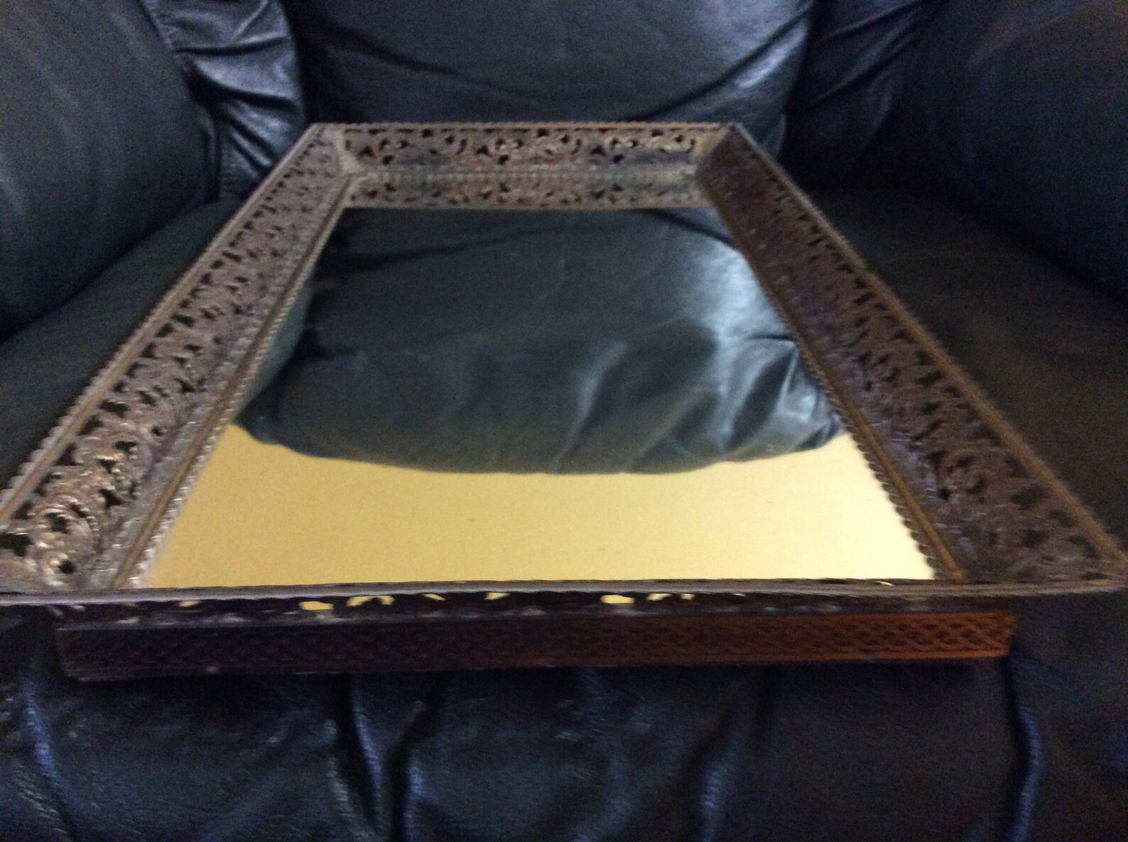 Vintage Mirror Vanity Dresser Tray Perfume Storage Jewelry Etsy