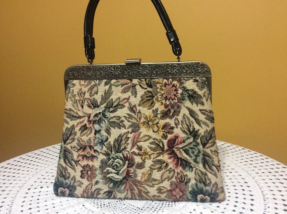 Dover Vintage Tabestry Floral Purse - image 1