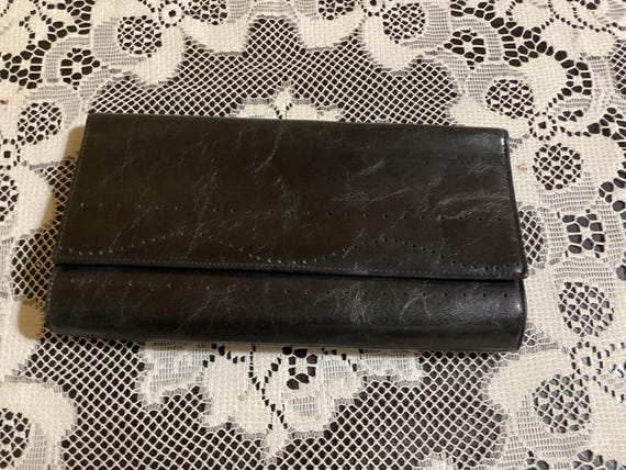 Vintage Black Leather Armani Exchange Clutch Bag Etsy Sweden