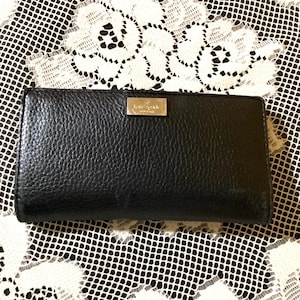 Cartera vintage de cuero negro de Kate Spade