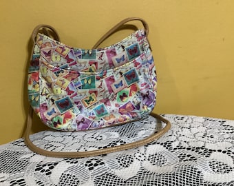 Sac à bandoulière Fossil en cuir avec papillons estampés vintage