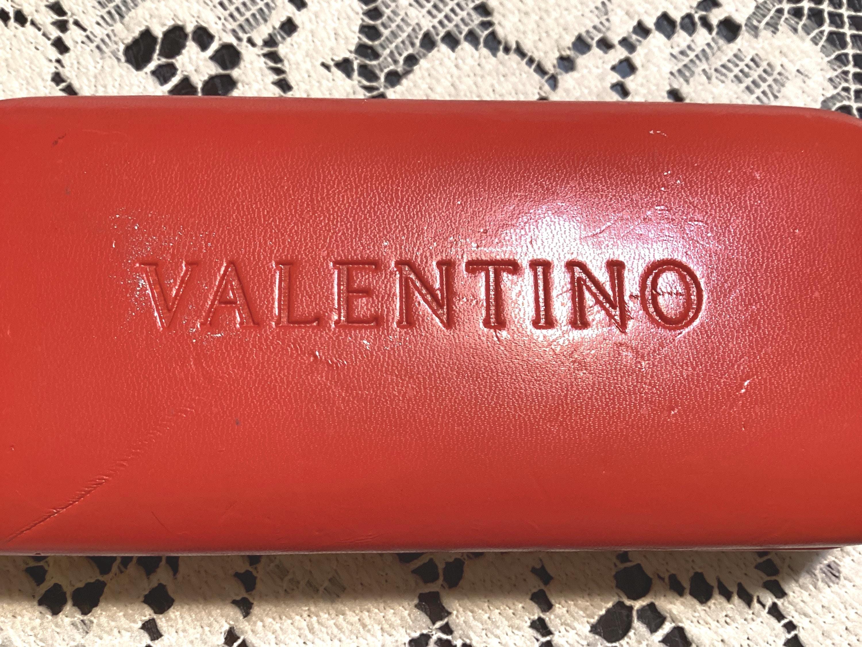 Valentino Red Leather Hard Shell Sunglasses Case Made in 