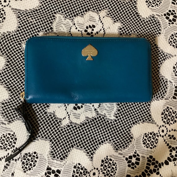 Vintage Kate Spade Blue Leather Wallet - image 1