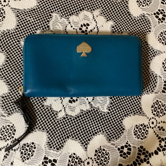 Vintage Kate Spade Blue Leather Wallet - image 1