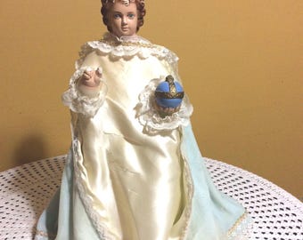Infant of Prague Chalkware Figurine/Statue 15” Made In Italy