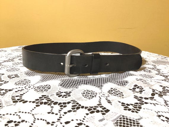 Vintage Fossil Leather Belt With Brass Hardware Size 36 - Etsy display picture 1