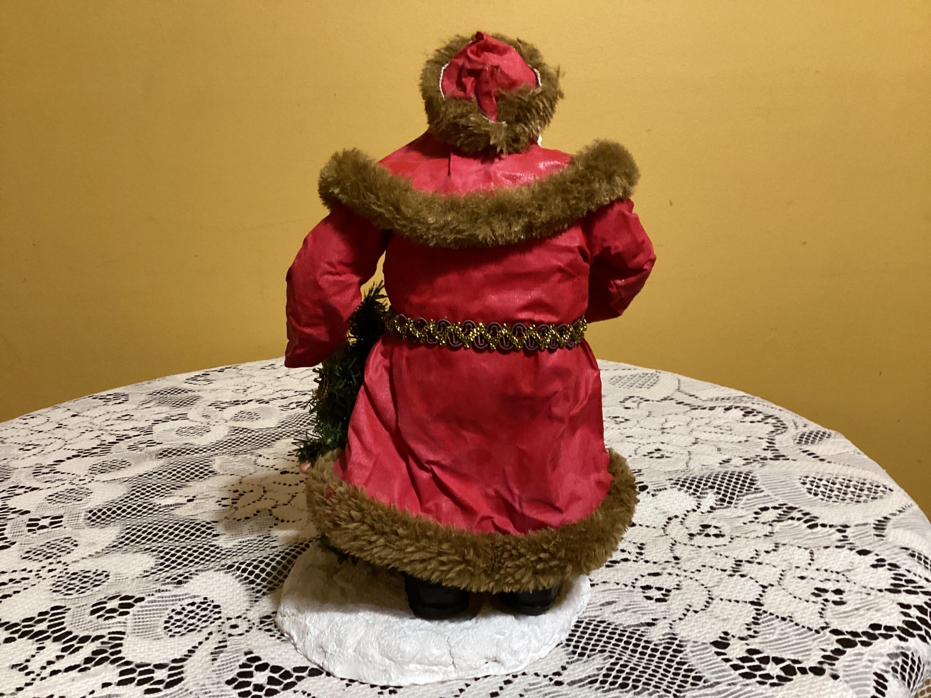 Old World Fabric Mache African American Santa Grandeur Noel 1990