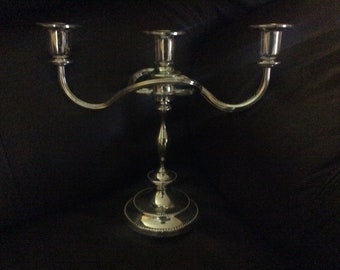 Shabby Chic English Silverplate Candelabra 9" Made in England