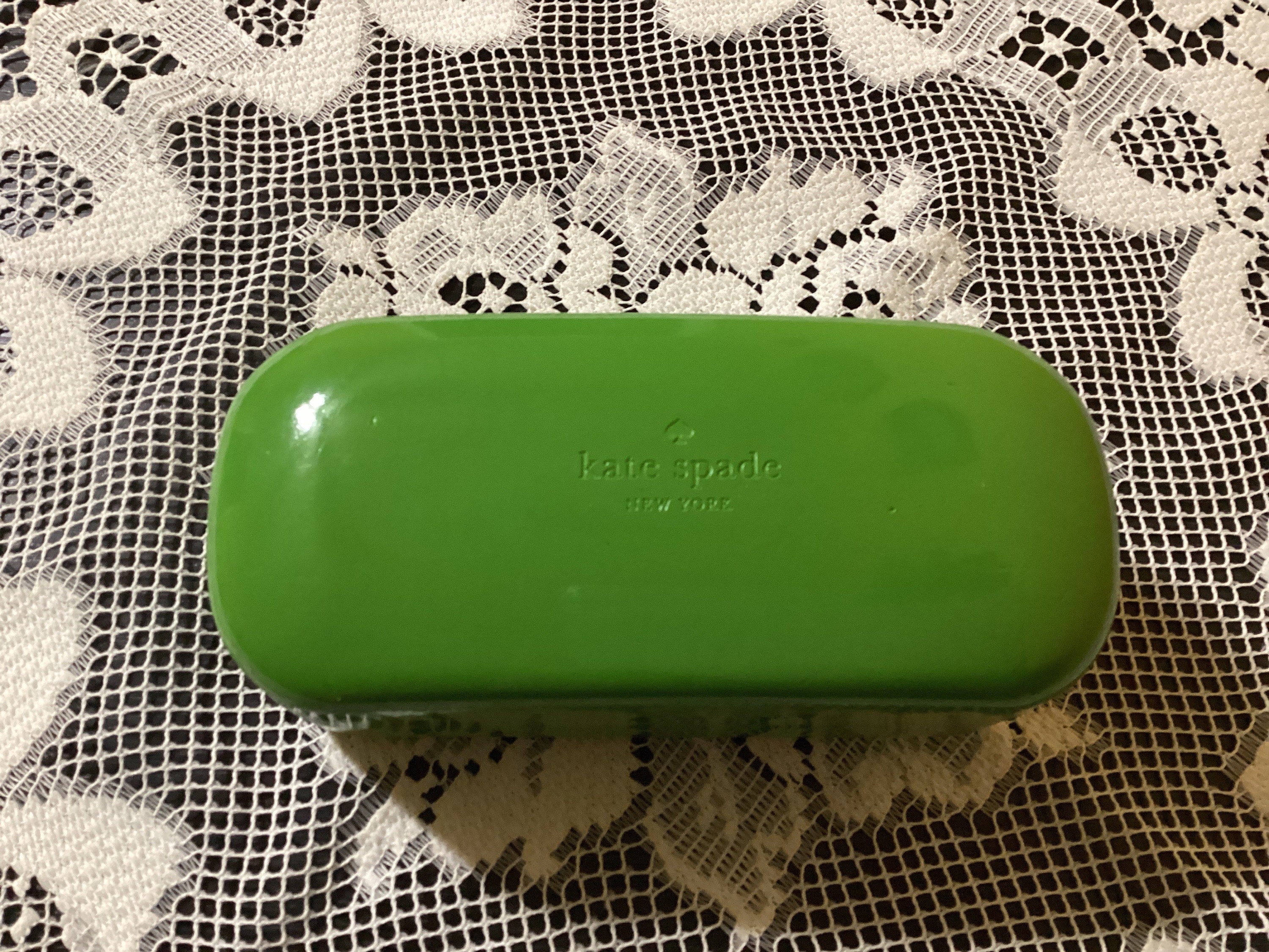 Kate Spade Pink Green Hard Shell Glasses Case