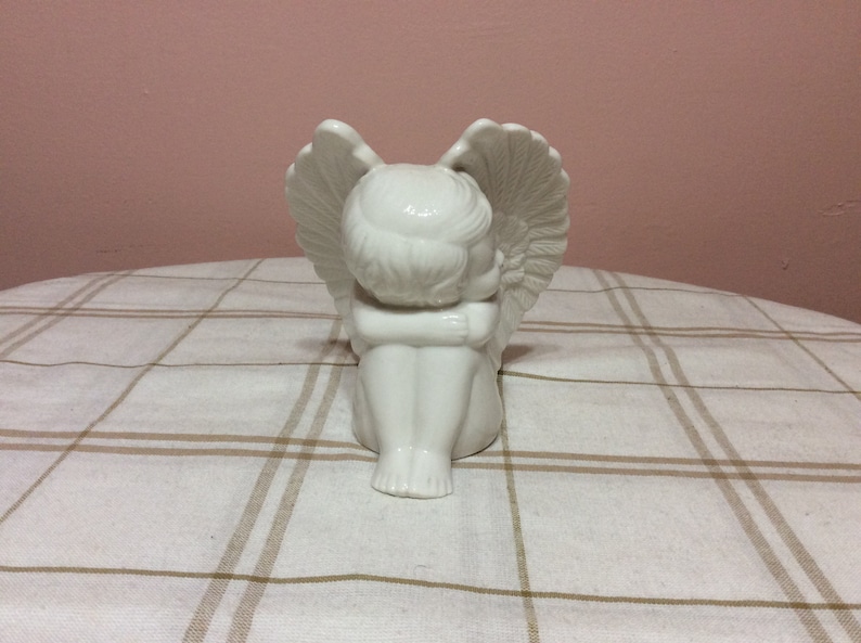 Cherub Angel Sitting Bisque Figurine