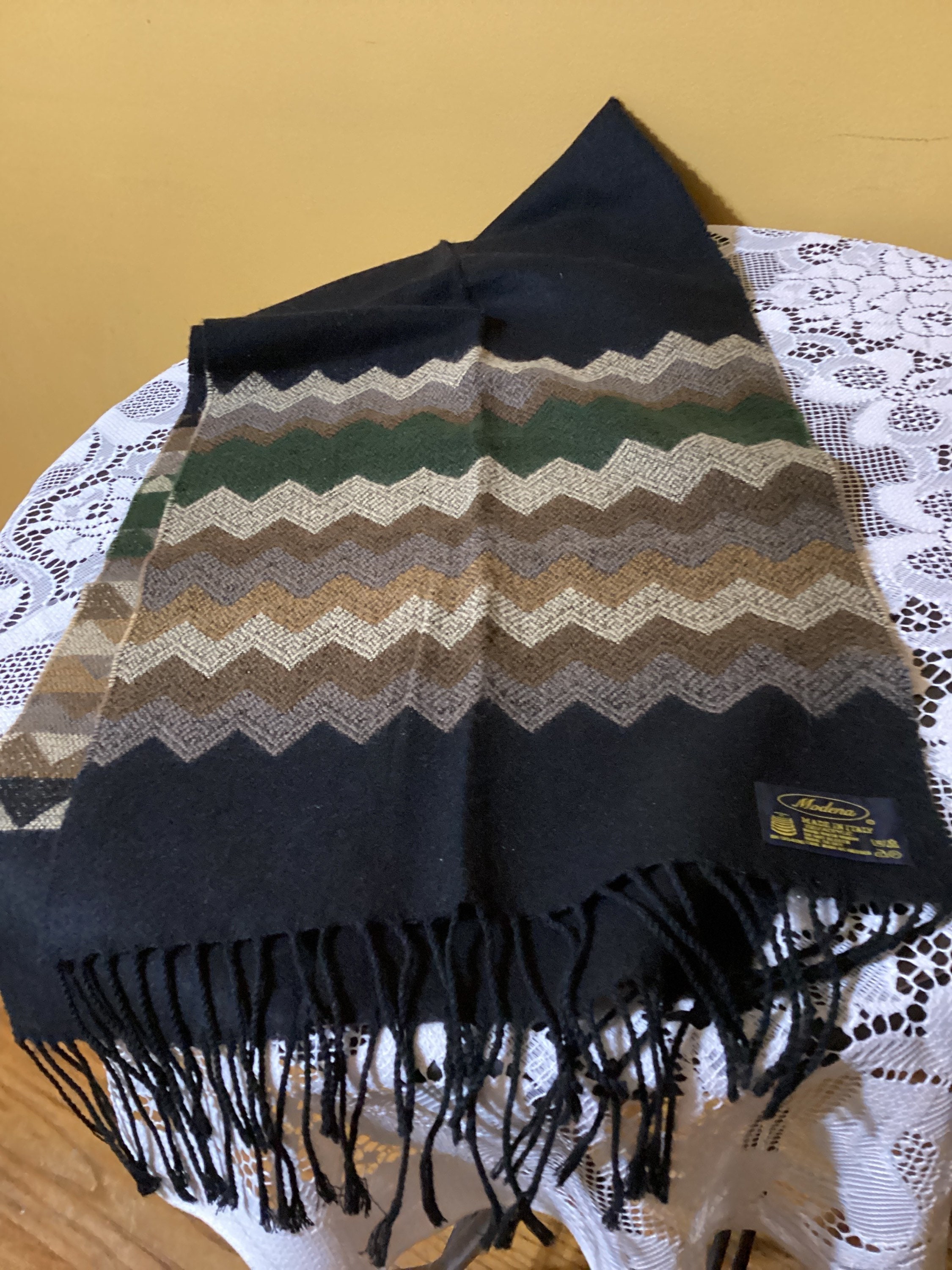 Vintage Modena Acrylic Winter Scarf Made in Italy 64x15 Etsy