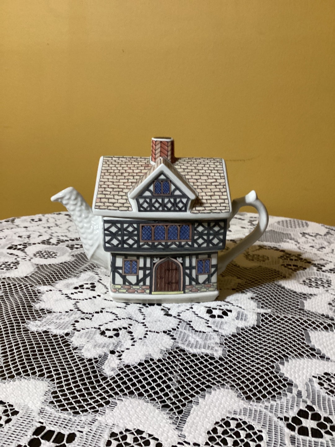 Vintage James Sadler Tudor House Teapot Made in England Etsy