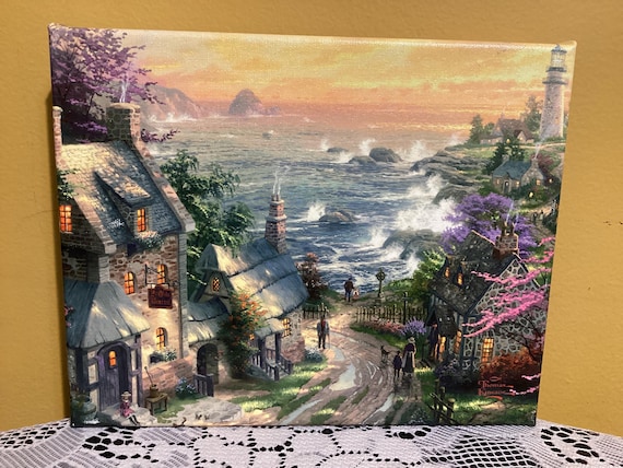 Thomas Kinkade Vintage Countryside Canvas Wall Hanging Art 8”x10