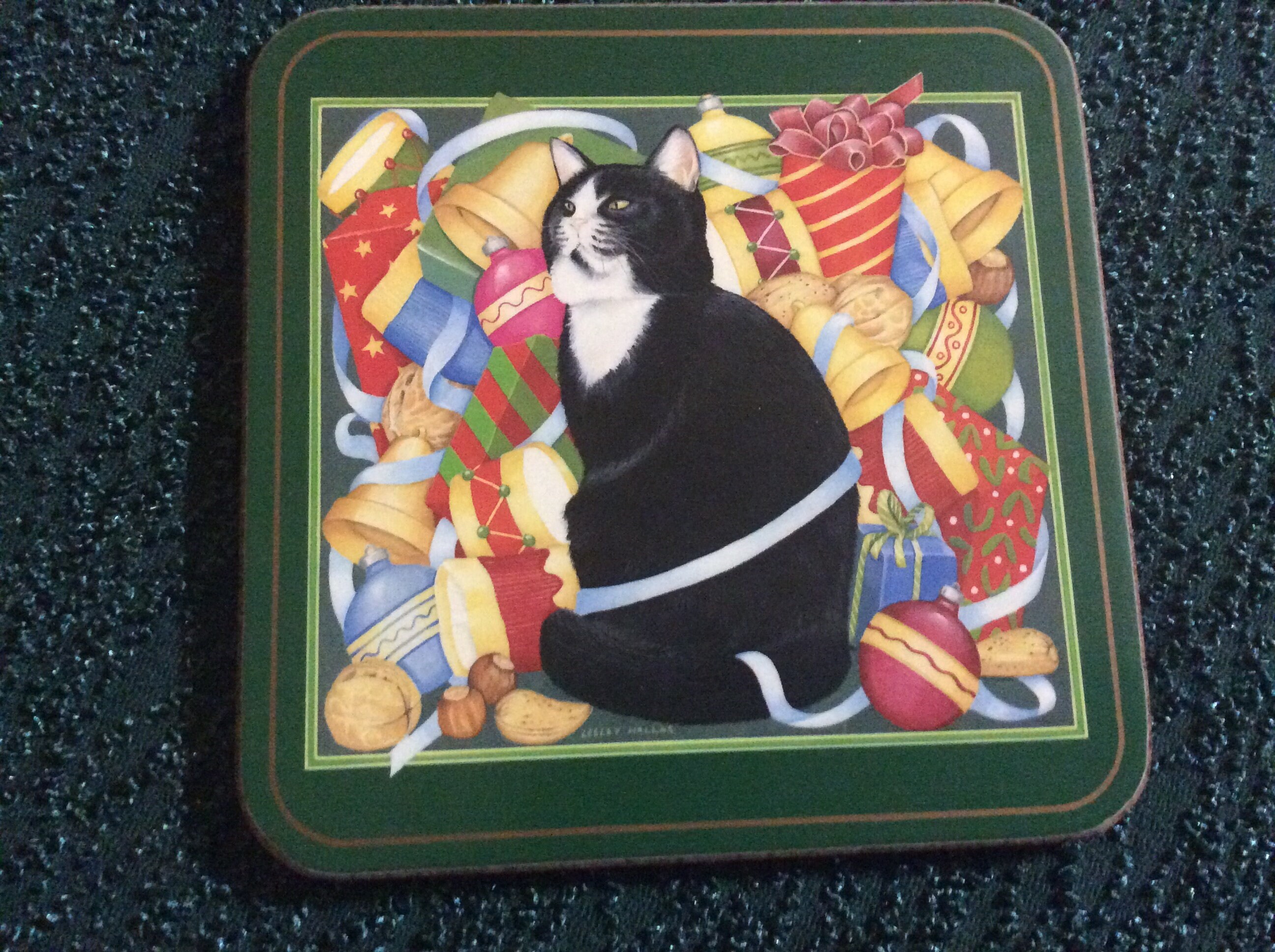 Christmas Pimpernel Whimsical Cats Coasters Made In England Etsy 日本