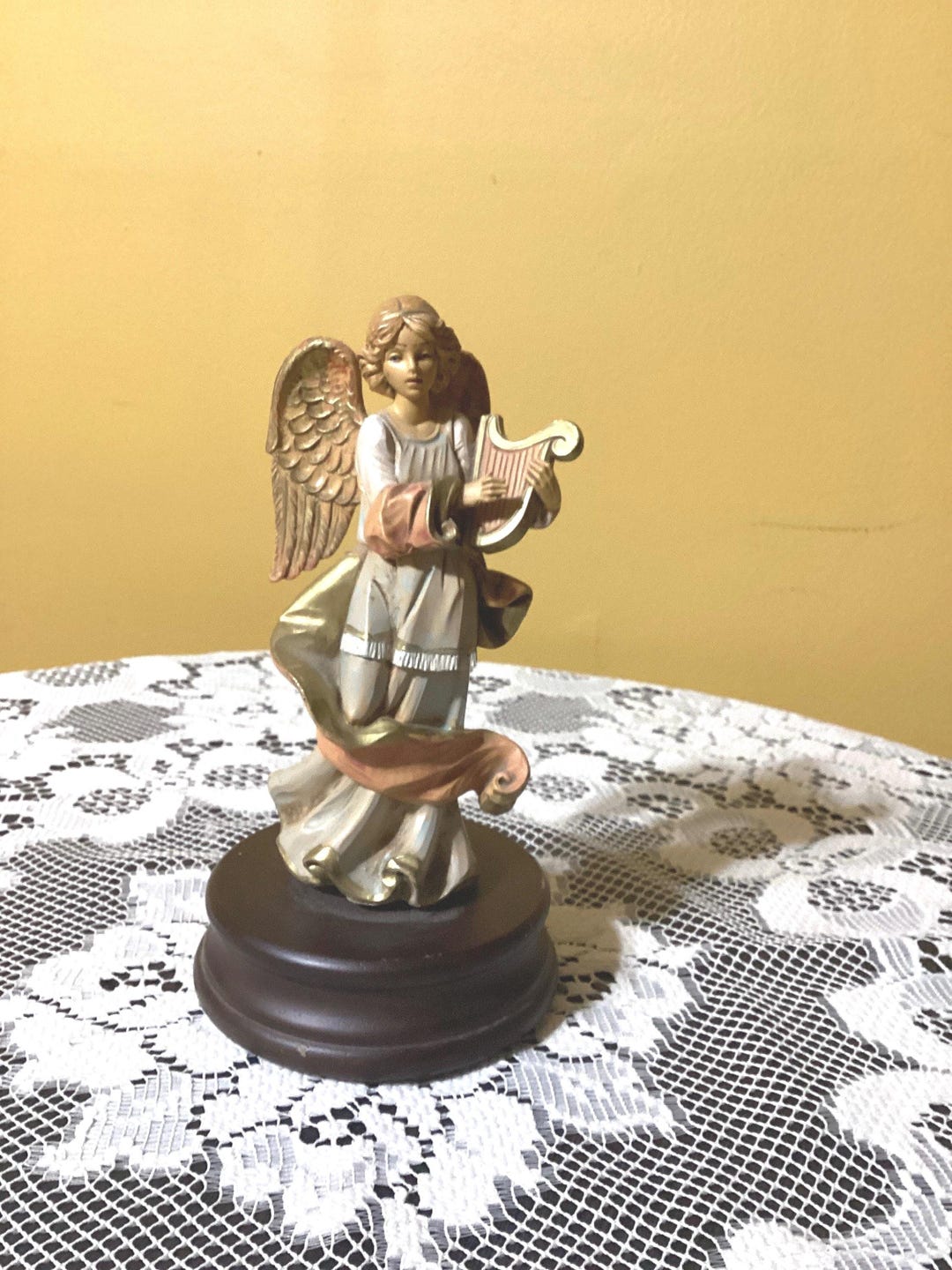 Italian Vintage Fontanini Musical Figurine Angel Depose Italy 8
