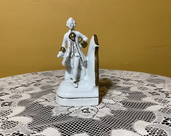 Antique Colonial Porcelain Man Figurine Bookend