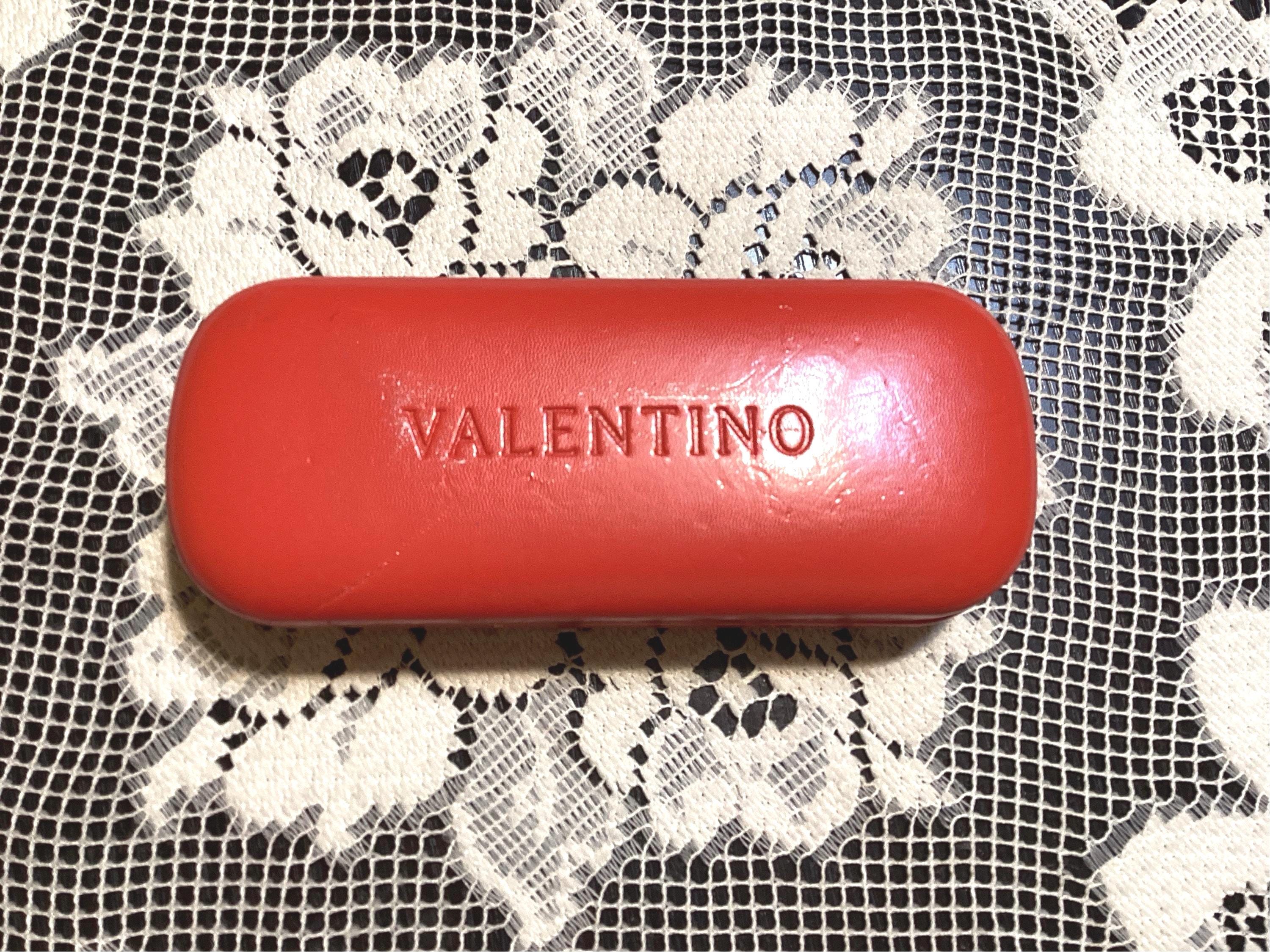 ヴァレンティノ レッドレザーハードシェルサングラスケース イタリア製