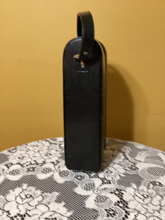Vintage Leather Single Bottle Wine Carrier - image 2