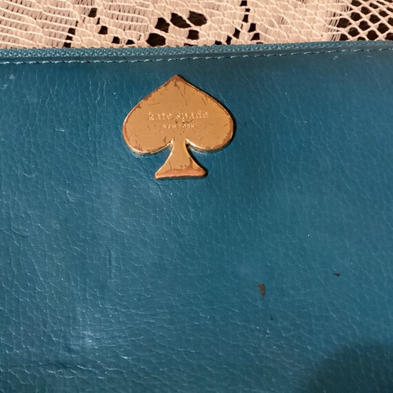 Vintage Kate Spade Blue Leather Wallet - image 2