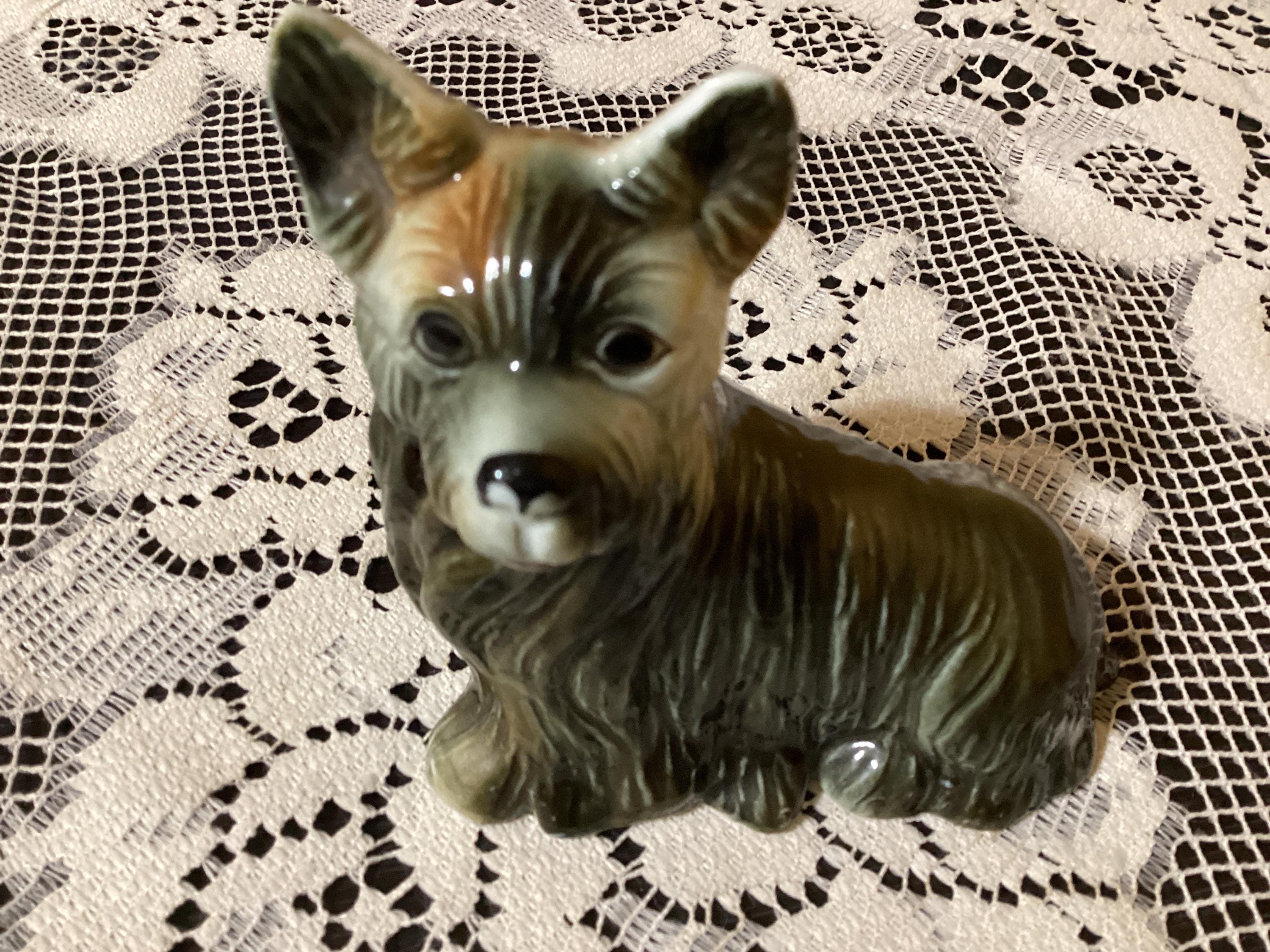 ヴィンテージ磁器ヨークシャーテリア犬の置物 4インチ - Etsy 日本