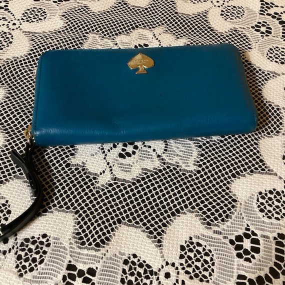 Vintage Kate Spade Blue Leather Wallet - image 3