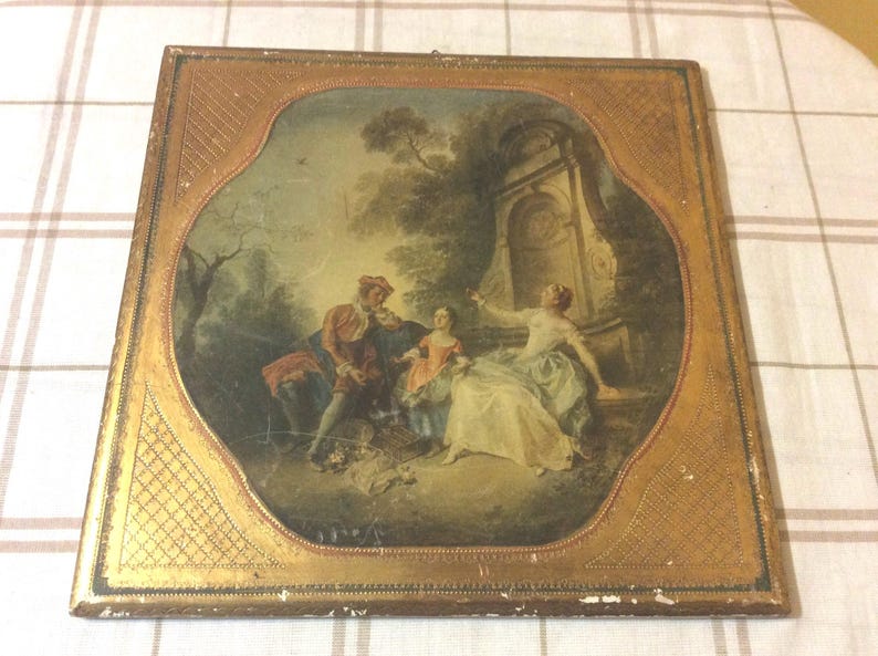 Italian Florentine Gilded Wood Plaque Made in Italy 13”x13” - Etsy