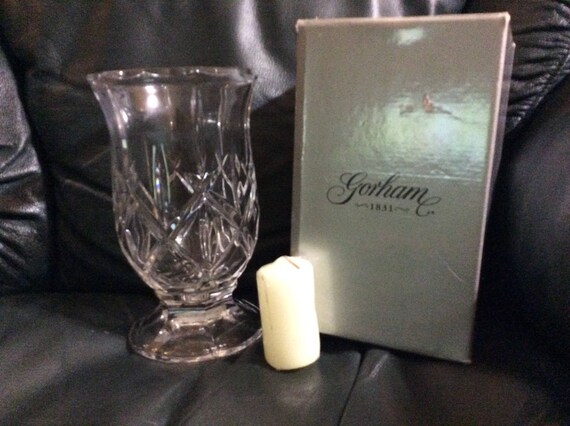 Lady Anne Hurricane Vase W Candle Full Lead Crystal Made In Etsy