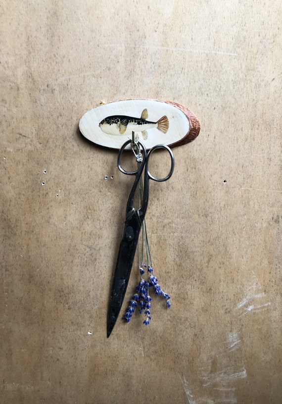 Puffer Fish Key Holder Oval Mini / Kitchen Accessory / Wall Hook / Coat Hook  / Jewelry Holder Birch Mini 