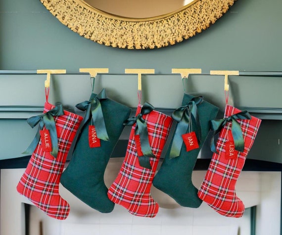 Red and Green Personalized  Christmas Stockings