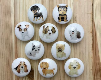 Pet Dog Dresser Knobs Mans Best Friend Drawer Pulls Yorkshire Terrier Dog Knobs Yorkie Dog, Cabinet Pull Handles