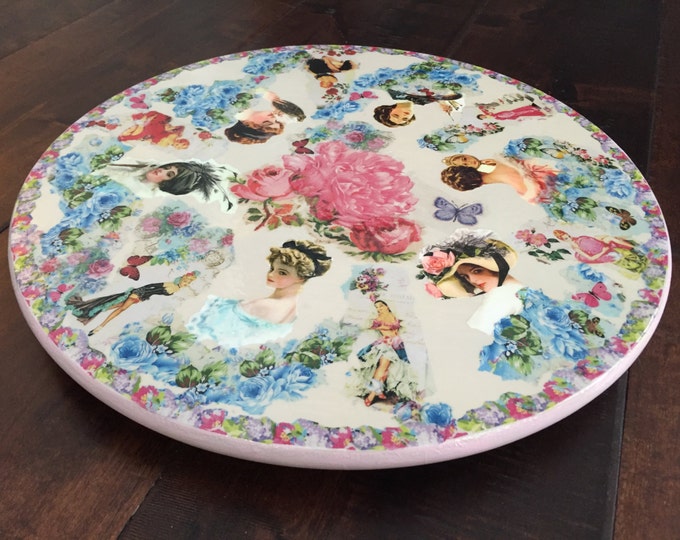 Lazy Susan Decoupaged Vintage Beautiful Women Starlets Etsy