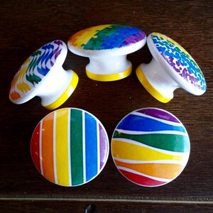 Custom listing for Emma H, reserved for Emma H, 25 primary rainbow knobs