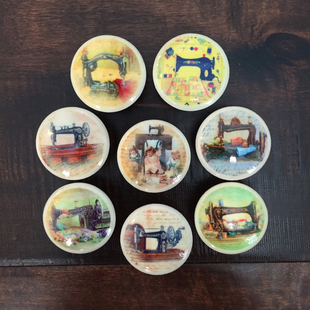 SET OF SIX,1.5 Inch Vintage Sewing Knobs,drawer Pulls